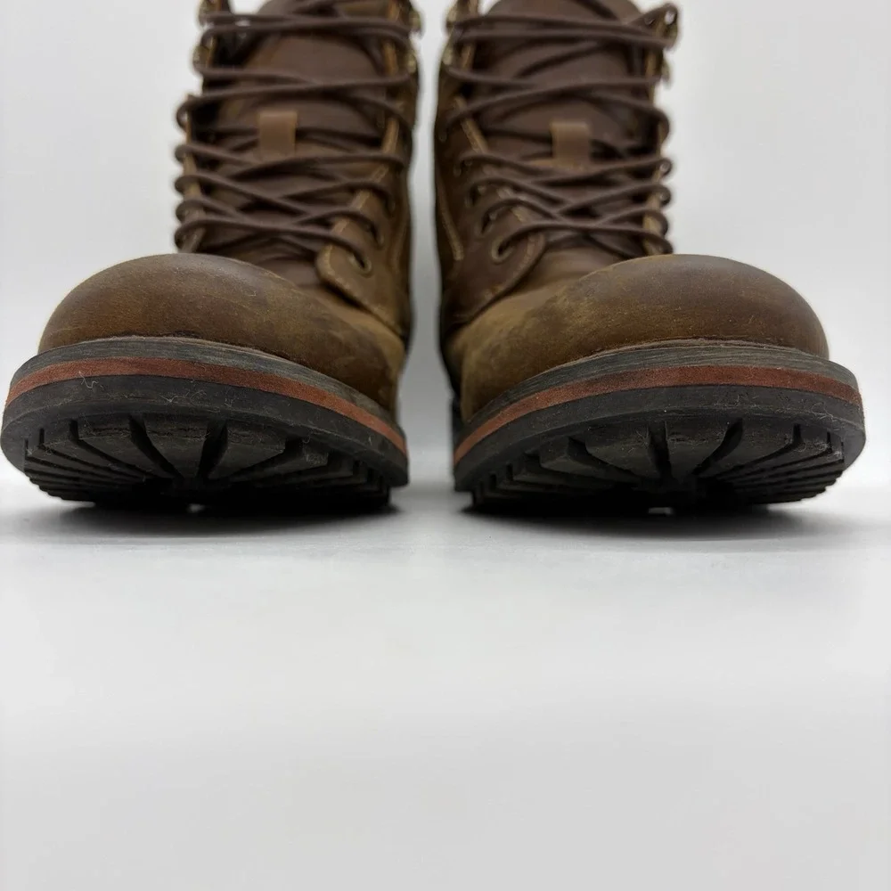 GBX Mens 7.5 Chukka Boots Brown Leather Tweed Corduroy Heel Lug Sole Y2K #135352